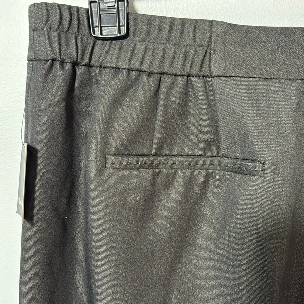 Tahari Pants Charcoal Grey‎ Straight Leg Flat Front in Size 16